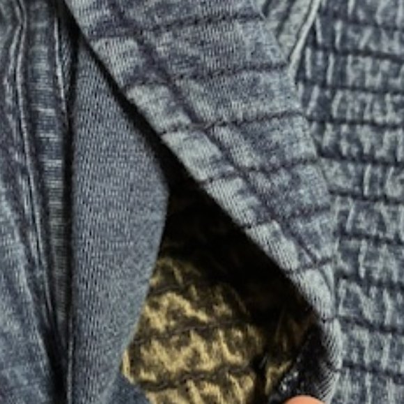 Lucky Brand Lucky Lotus Cotton Quilted Jacket Snap Front Washed Blue Small - Picture 7 of 13